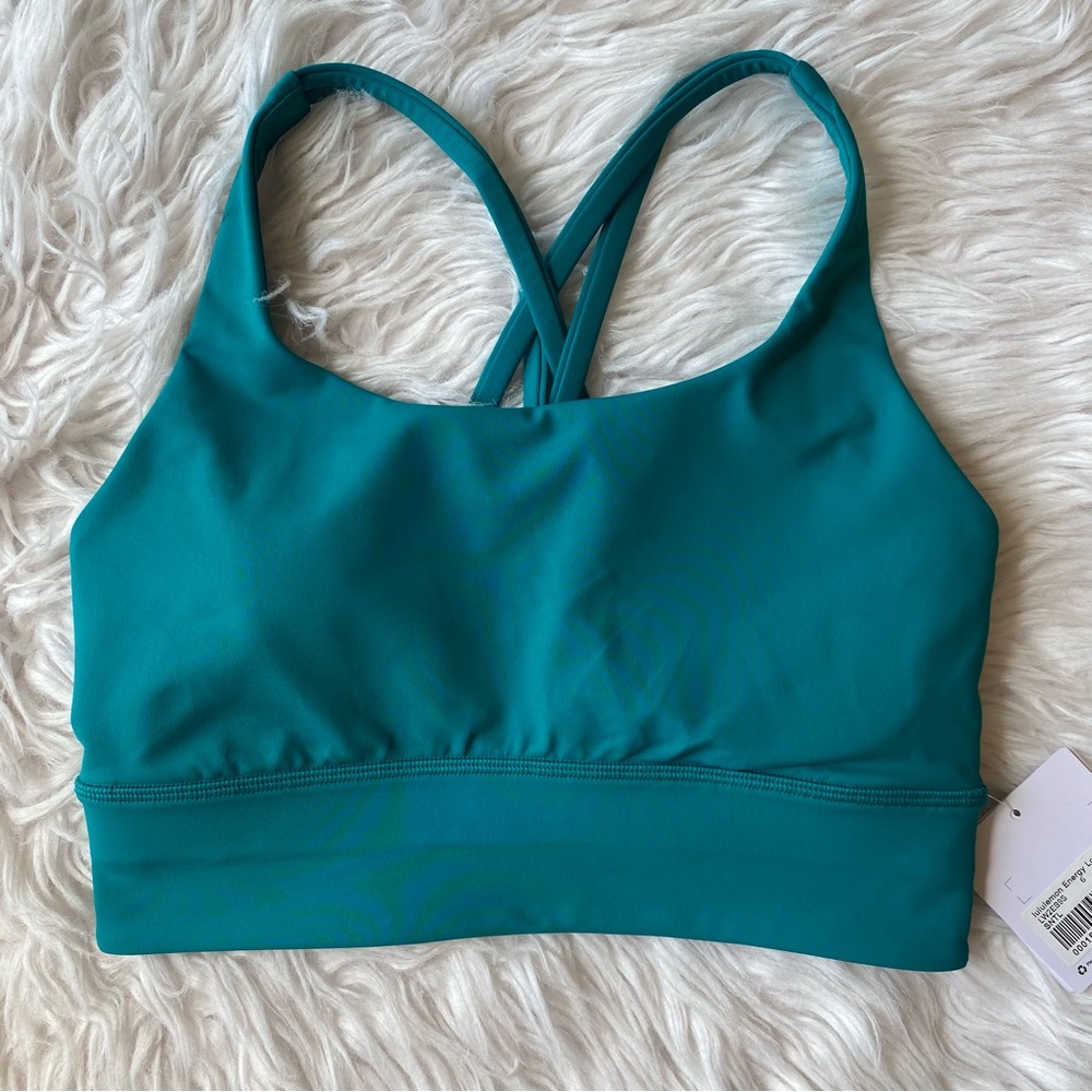 Lululemon Energy Longline Bra Medium Support B-D Cup Women’s Size 6 Sonic Teal